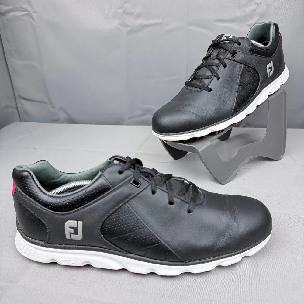 FootJoy Pro SL Men 12 M Black Leather Spikeless Golf Shoes 53594